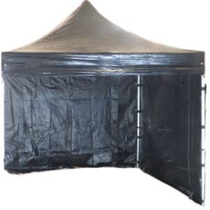 Faltpavillon 3x3m mit Lkw-Plane schwarz-schwarz